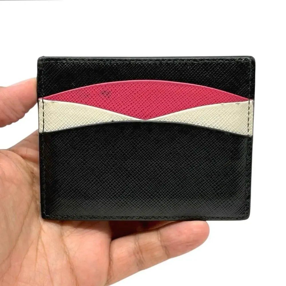 Prada Multicolor Saffiano Cardholder Wallet